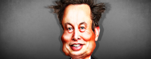 A caricature of Elon Musk